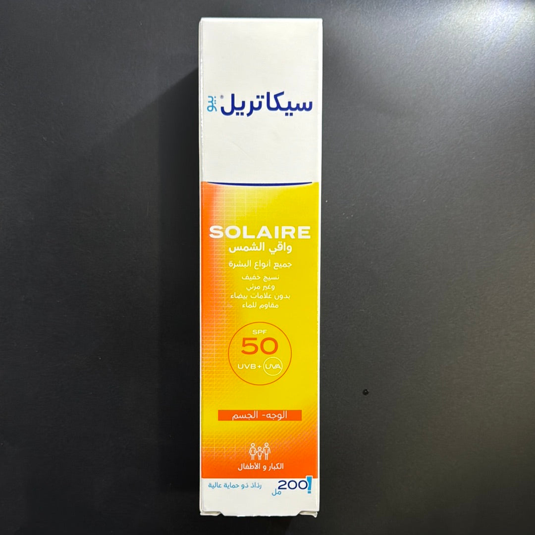 Cicatryl solaire spf 50 visage et corps 200ml